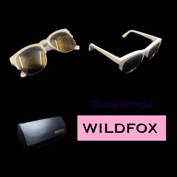 Wildfox Clubfox Ivory & Gold Sunglasses w/ Case